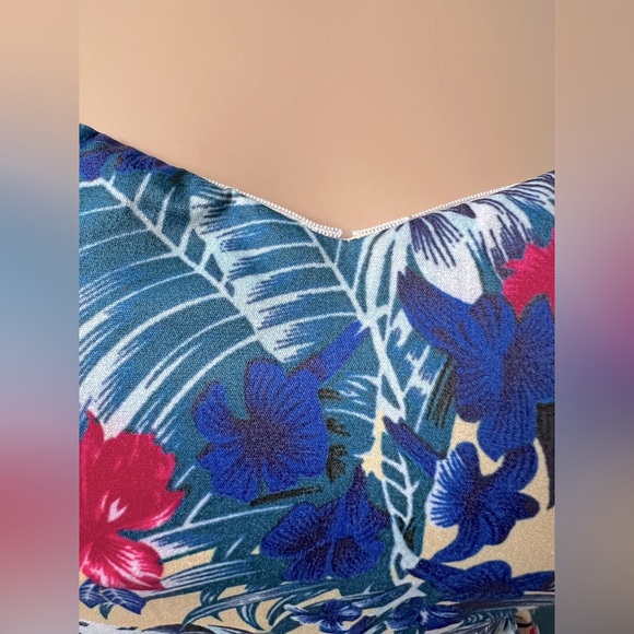 LUXMI Strapless Tropical Floral Tiki Dress Tulle size Medium (small) New Pinup - Picture 5 of 10